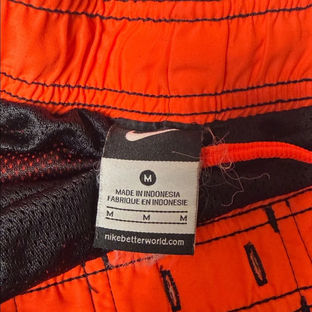 Nike Men's Black and Orange Swim Shorts - Picture 2 of 2